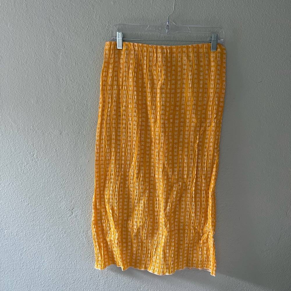 Urban outfitters yellow butterfly midi skirt
